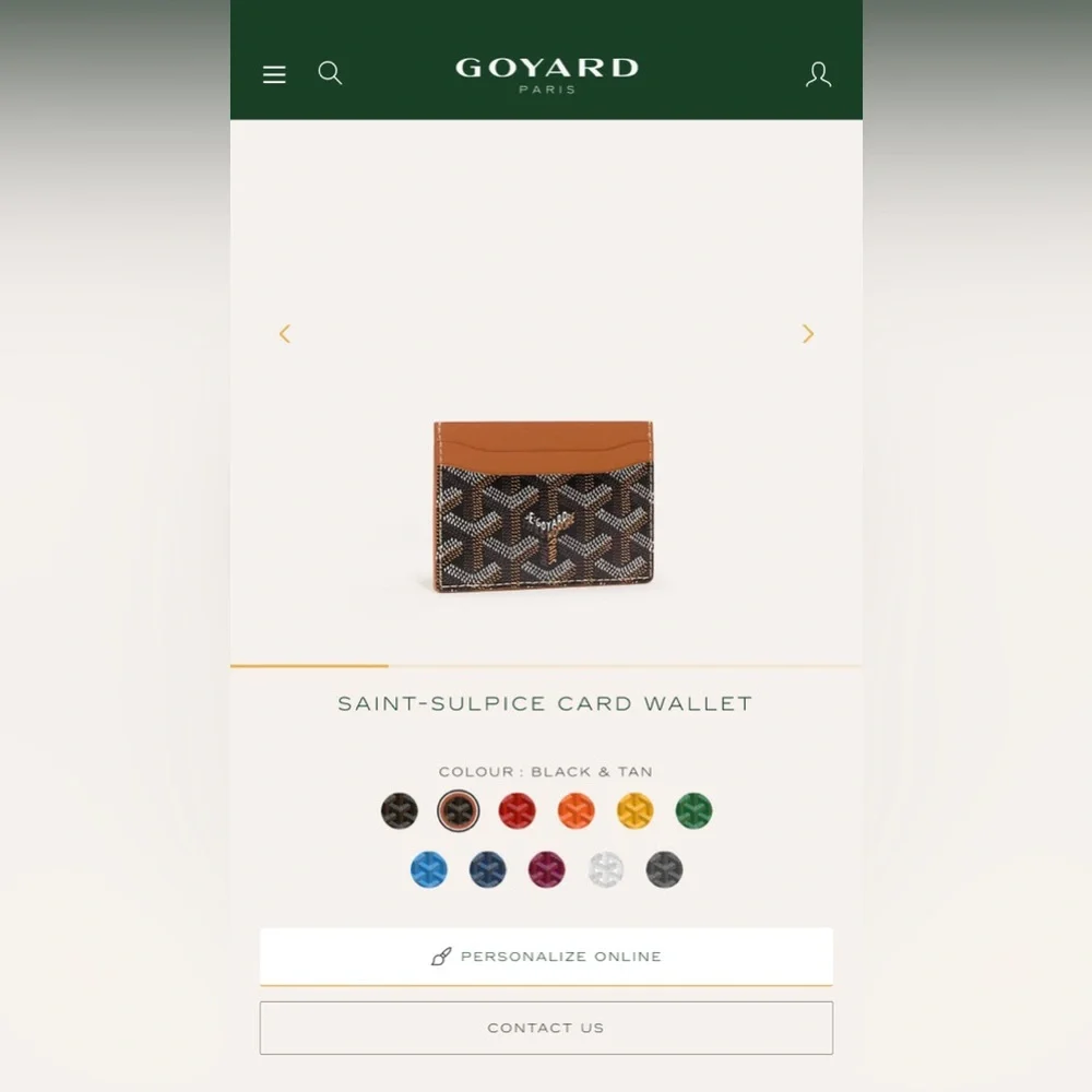 Goyard Saint-Sulpice Card Wallet Black and Tan